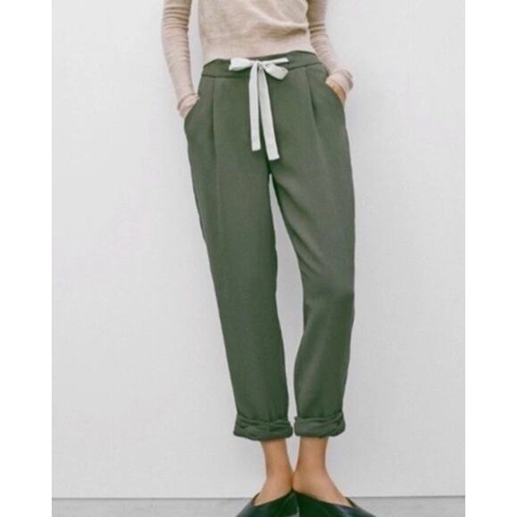 Aritzia Pants - Aritzia Wilfred Allant Pant Cropped Cuffed Olive Green Women's Size 4